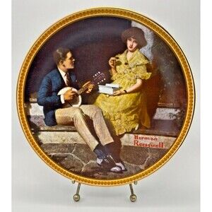 VINTAGE Norman Rockwell Pondering on the Porch-Rediscovered Women-8" Plate w COA